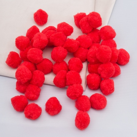 Помпоны декоративные 25мм, 50шт/упак, Astra&Craft (PA-007 красный)