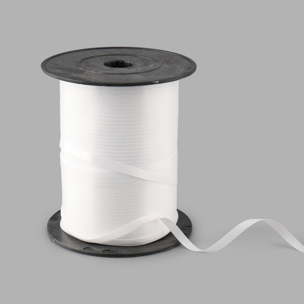 Лента упаковочная (для шаров и подарков) 5мм*250м/бобина (белый)