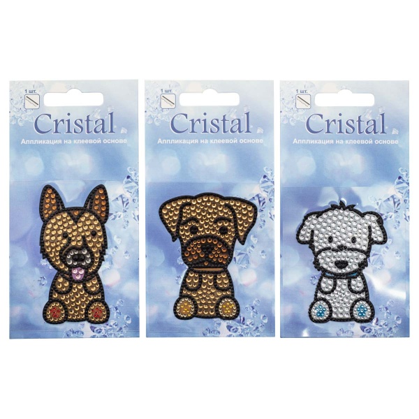 Набор аппликаций на клеевой основе 'Щеночки 2', 3шт, Cristal