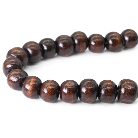 Бусины деревянные,натуральные, круглые, 8мм, 50гр, 290(+/-10)шт/упак, Astra&Craft (т.коричневый)