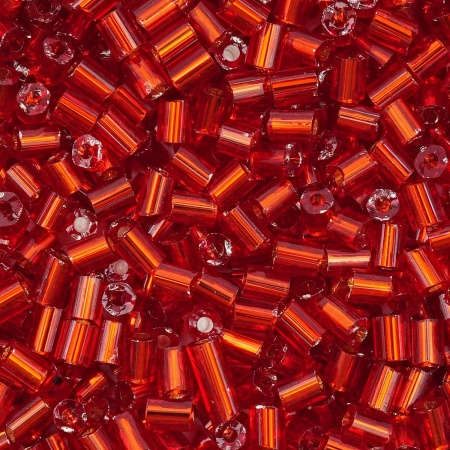 Рубка, (стекло), 11/0, 20 г., Astra&Craft (25B бордовый/прозр.серебрист.центр(круг.отв.))