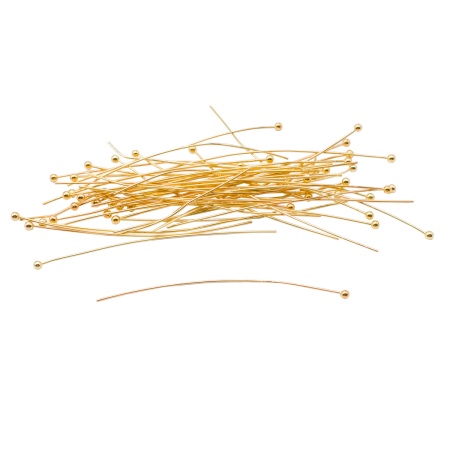 4AR192 Штифты с шариком 5см, 50 (+/-5)шт/упак, Astra&Craft (Золото)