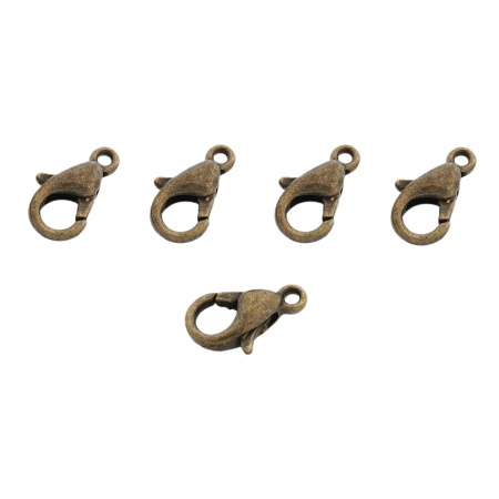 4AR233 Замок для бус карабин 10мм, 5шт/упак, Astra&Craft (Латунь)