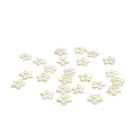 Декор для рукоделия 'Цветочек' 1,0см, 25шт/упак (кремовый)