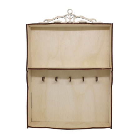 L-717 Деревянная заготовка ключница на 5 крючков 'Вензелёк' 18,5*27,5*6 см, Astra&Craft