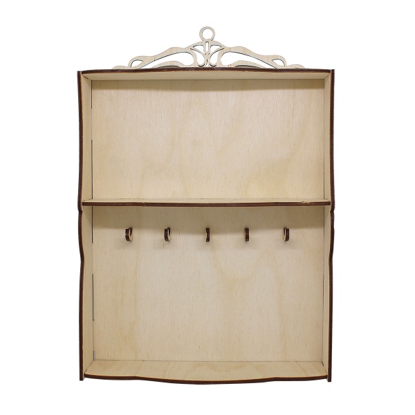 L-717 Деревянная заготовка ключница на 5 крючков 'Вензелёк' 18,5*27,5*6 см, Astra&Craft