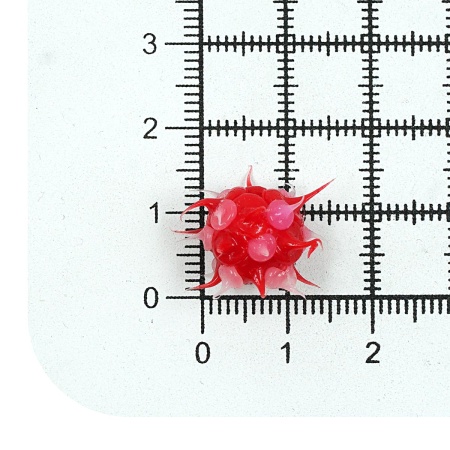 RUB0001C Бусины резиновые с шипами, 12 мм, упак./8 шт., Astra&Craft (10 красный/белый)