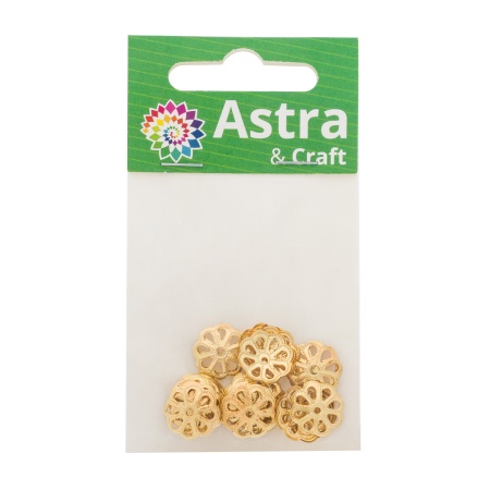 4AR199 Шапочка для бусин, 12мм 30шт/упак, Astra&Craft (Золото)