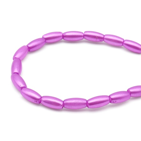 4AR293/294 Бусины пластиковые, 'жемчуг', цветные, рис, 3*6мм, 15гр, Astra&Craft (ярко-сиреневый)