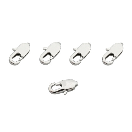 4AR236 Замок для бус карабин, 10мм, 5шт/упак, Astra&Craft (Никель)