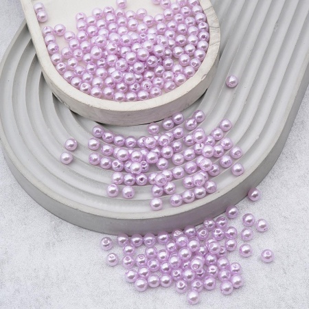 Бусины пластиковые, 'жемчуг', цветные, круглые, 6мм, 25гр, Astra&Craft (017 NL сиреневый)