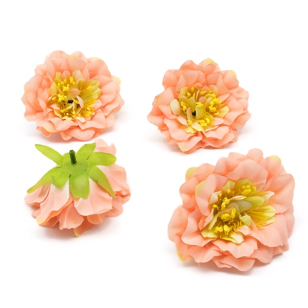 AR443 Набор декоративных цветов, 7см, 4 шт/упак (персиковый)