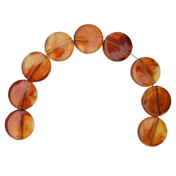 5053 Бусины пластиковые, 'янтарь', шайбы, 3*12мм, 20гр, Astra&Craft