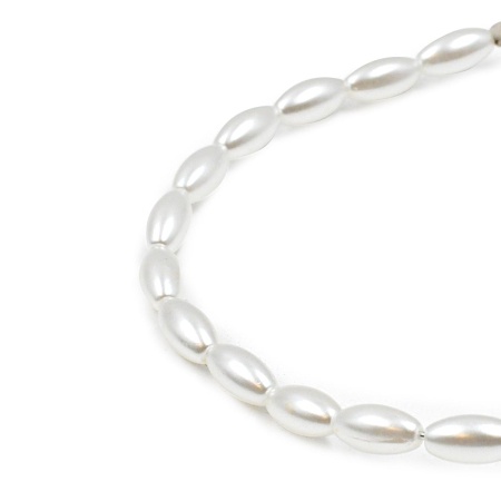 2379 Бусины пластиковые, 'жемчуг', белые, рис, 6*11мм, 115(+/-10)шт/упак, Astra&Craft (белый)