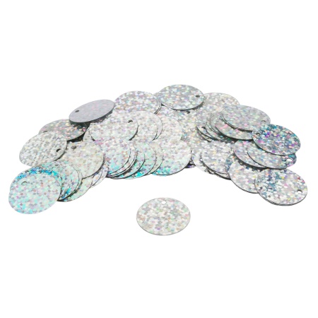 Пайетки плоские, 20 мм, упак./10 гр., Astra&Craft (50112 серебро голограмма)