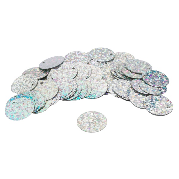 Пайетки плоские, 20 мм, упак./10 гр., Astra&Craft (50112 серебро голограмма)