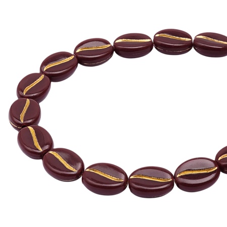 7541 Бусины пластиковые, кофейное зерно, 10*5мм, 50гр Astra&Craft (9 коричневое+золото)