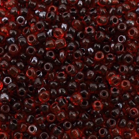 Бисер, (стекло), 11/0, упак./20 гр., Astra&Craft (310.2 красный/черный + прозрачный центр)