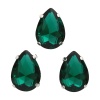 АЦ009НН1318 Хрустальные стразы в цапах формы 'капля', изумрудный 13х18 мм, 3 шт.