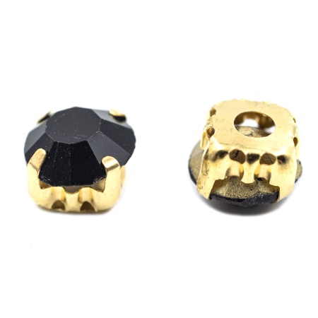4AR167/168 Хрустальные стразы в цапах/золото, 8мм, 20шт/упак, Astra&Craft (38 черный)