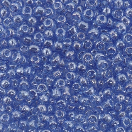 Бисер, (стекло), 11/0, упак./20 гр., Astra&Craft (106 св. синий/прозрачный, глянцевый)