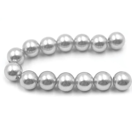 Бусины пластиковые, 'жемчуг', цветные, круглые, 10мм, 25(+/-3)гр, Astra&Craft (031 NL серый)