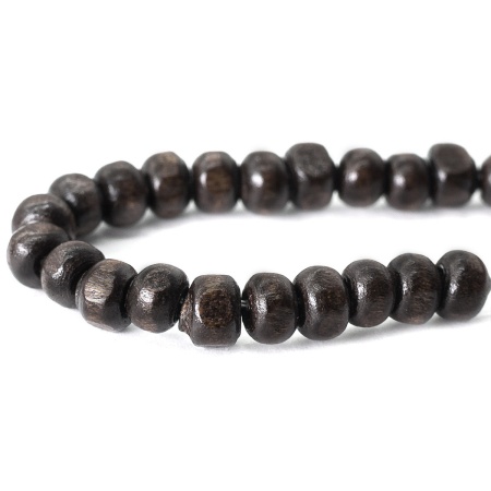 Бусины деревянные,натуральные, круглые, 8мм, 50гр, 290(+/-10)шт/упак, Astra&Craft (черный)