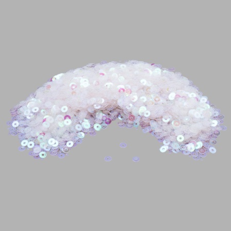 Пайетки плоские, 3 мм, упак./10 гр., Astra&Craft (119 розовый прозрачный с эффектом AB)