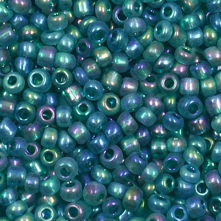 Бисер, (стекло), 11/0, упак./20 гр., Astra&Craft (181А бирюза/прозрачный, радужный)