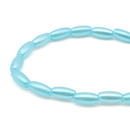 4AR293/294 Бусины пластиковые, 'жемчуг', цветные, рис, 3*6мм, 15гр, Astra&Craft (бирюзовый)