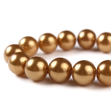 Бусины пластиковые, 'жемчуг', цветные, круглые, 10мм, 25(+/-3)гр, Astra&Craft (048 NL золото)