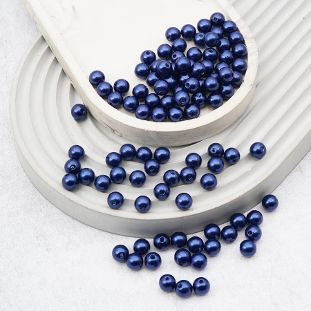 Бусины пластиковые, 'жемчуг', цветные, круглые, 8мм, 25гр, Astra&Craft (041 NL синий)