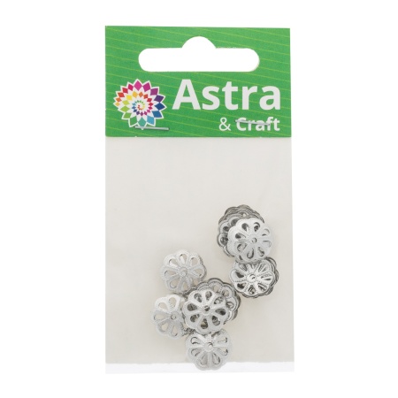 4AR199 Шапочка для бусин, 12мм 30шт/упак, Astra&Craft (Никель)
