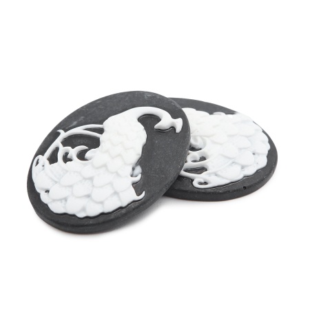 AS12-08 Кабошон акриловый камея, 28*38мм, 2шт/упак