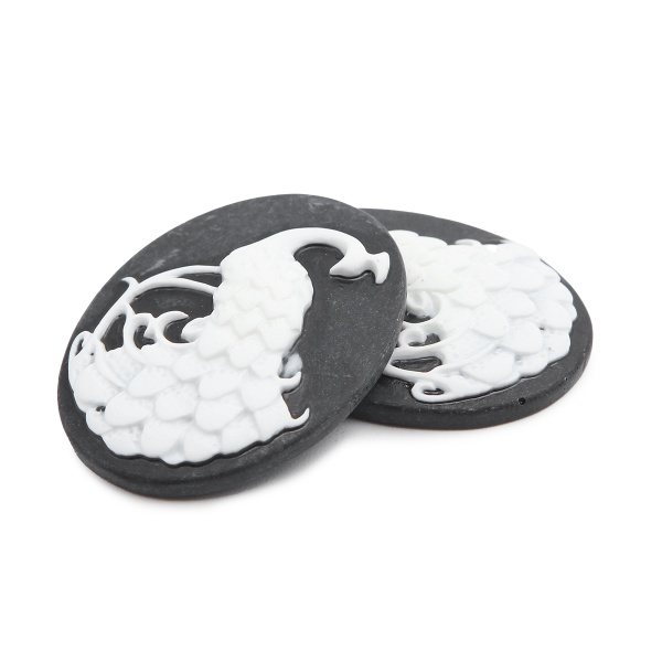 AS12-08 Кабошон акриловый камея, 28*38мм, 2шт/упак