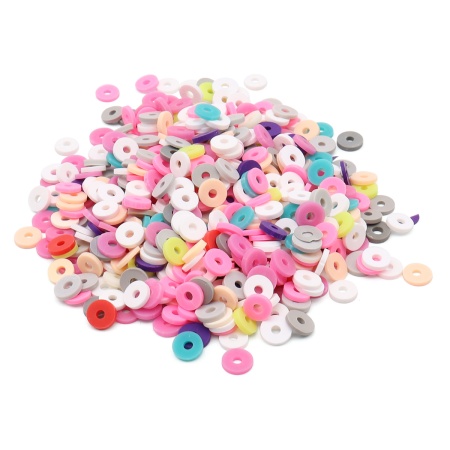 Бусины плоские из полимерной глины 6мм 20г, Astra&Craft (B26 розовый микс)