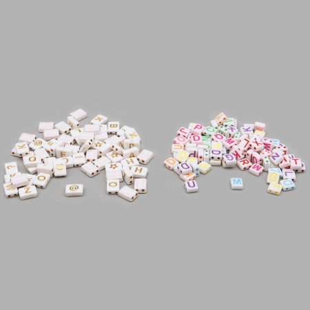 CN2038-6583 Бусины 'Ассорти алфавит английские буквы' плоские 2 прокола, пластик, 2*20гр Astra&Craft