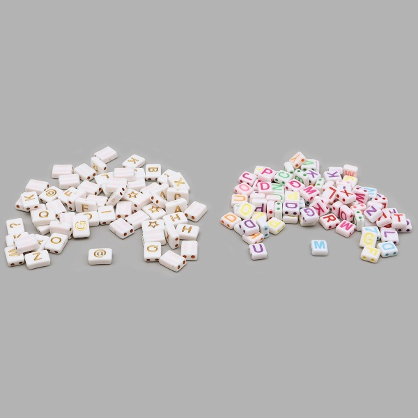 CN2038-6583 Бусины 'Ассорти алфавит английские буквы' плоские 2 прокола, пластик, 2*20гр Astra&Craft