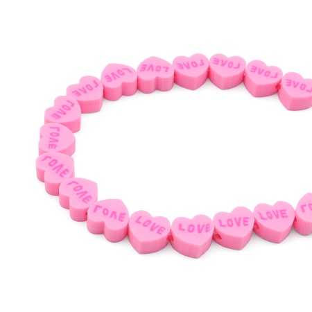 ZZ1339 Бусины из полимерной глины 'Сердечко Love', 50шт/упак, Astra&Craft