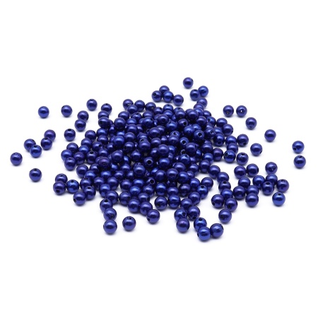 MH.КР.06 Бусины пластиковые, 'жемчуг', цветные, круглые, 6мм, 25гр, Astra&Craft (MH.КР.06.A33.02 синий)