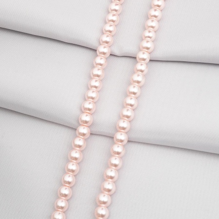 Бусины стеклянные на нитке, 6 мм, длина 40 см, Astra&Craft (SB-10 светло-розовый)