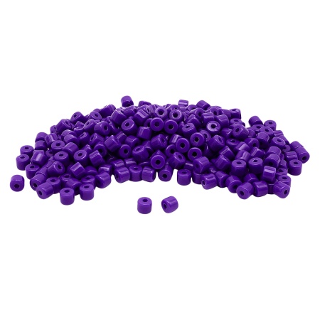 2141 Бусины пластиковые, цилиндр, 5*6мм, 50гр Astra&Craft (025 фиолетовый)