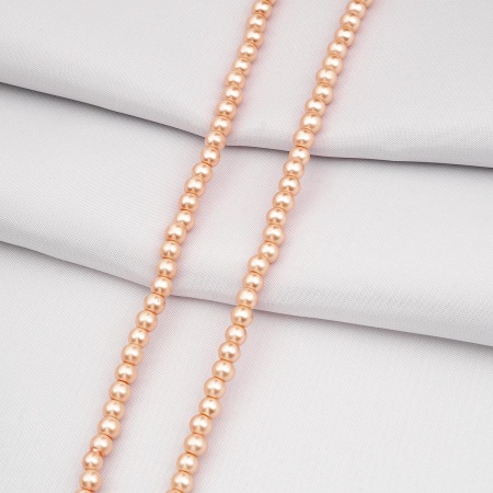 Бусины стеклянные на нитке, 4 мм, длина 40 см, Astra&Craft (SA-29 персик)