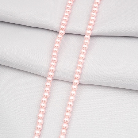 Бусины стеклянные на нитке, 4 мм, длина 40 см, Astra&Craft (SB-10 светло-розовый)