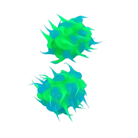 Бусины резиновые с шипами Микс RUB0004, 8*15 мм, 2 шт/уп, Astra&Craft (12 зеленый/синий)