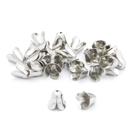 4AR201 Шапочка для бусин, 12мм 30шт/упак, Astra&Craft (Никель)