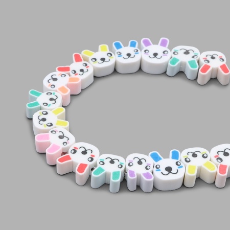 ZZ1404 Бусины из полимерной глины 'Зайчата', 50шт/упак, Astra&Craft