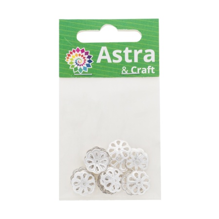 4AR199 Шапочка для бусин, 12мм 30шт/упак, Astra&Craft (Серебро)