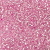 Бисер, (стекло), 11/0, упак./20 гр., Astra&Craft (1104 розовый/прозр.серебрист.центр(круг.отв.))