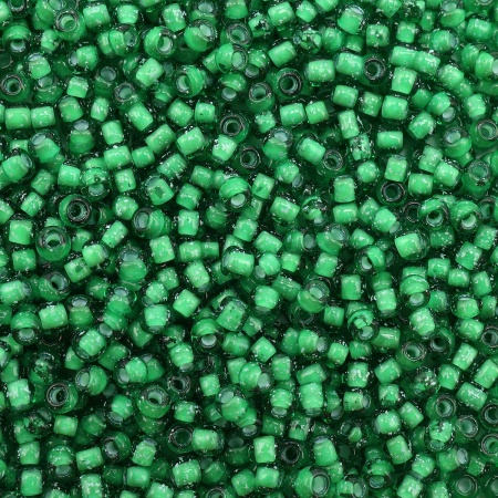 Бисер, (стекло), 11/0, упак./20 гр., Astra&Craft (23А-4 т. зеленый/прозрачный с цветным центром)